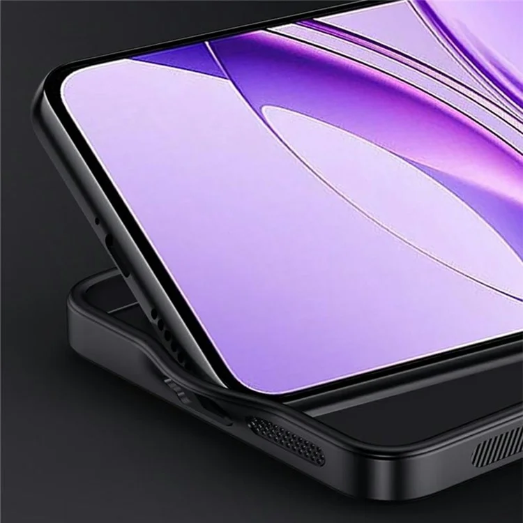 Für vivo V50 Lite 4G Hülle Holzstruktur PU-Leder beschichtet PC TPU Handyhülle - Schwarz