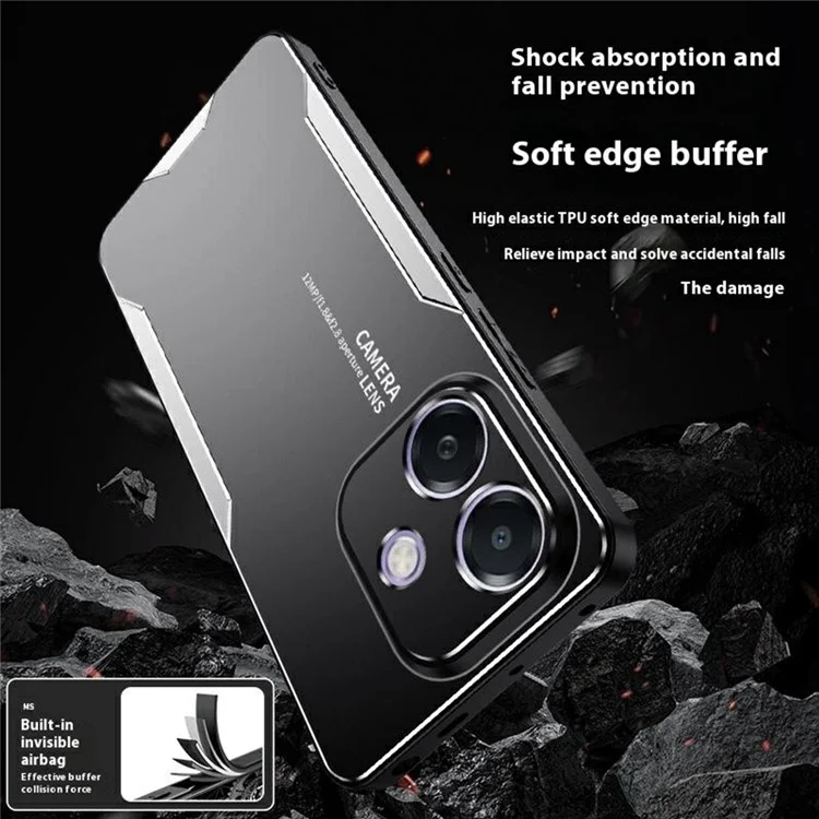 Cover per Oppo A5 Pro 4G in Lega di Alluminio TPU PC - Oro