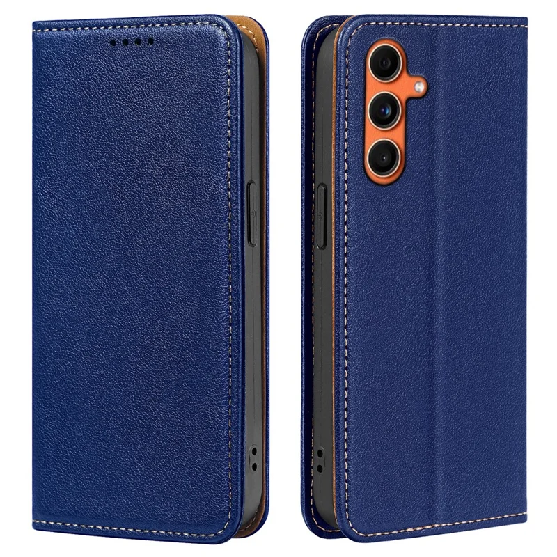 For Samsung Galaxy A55 5G Case Wallet RFID Blocking Leather Phone Cover Strong Magnetic Closure - Blue