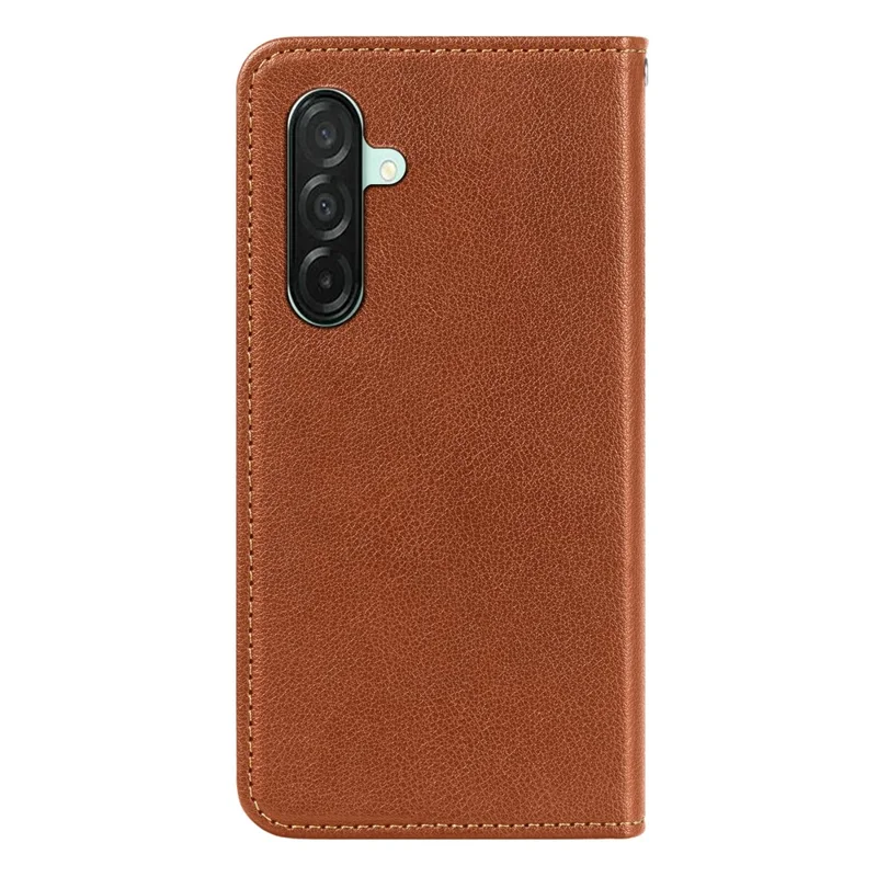 For Samsung Galaxy A26 5G Case Wallet RFID Blocking Leather Phone Cover Strong Magnetic Closure - Brown