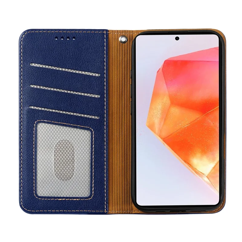 For Samsung Galaxy A26 5G Case Wallet RFID Blocking Leather Phone Cover Strong Magnetic Closure - Blue