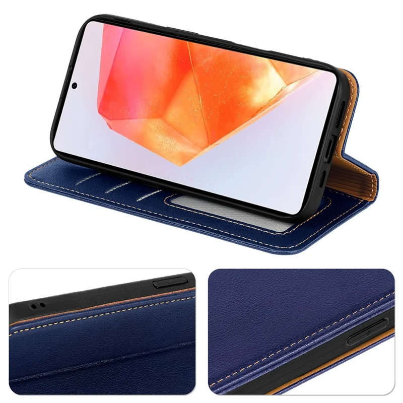 For Samsung Galaxy A26 5G Case Wallet RFID Blocking Leather Phone Cover Strong Magnetic Closure - Blue