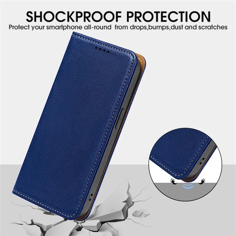 For Samsung Galaxy A26 5G Case Wallet RFID Blocking Leather Phone Cover Strong Magnetic Closure - Blue