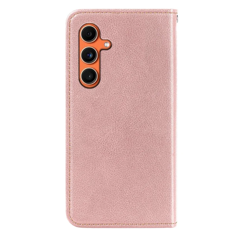 For Samsung Galaxy A25 5G (Global) (161.0mm) Case Wallet RFID Blocking Leather Phone Cover Strong Magnetic Closure - Rose Gold