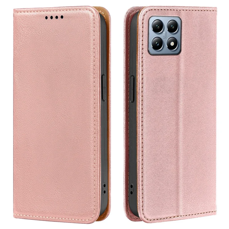 For Xiaomi 14T Pro Case Wallet RFID Blocking Leather Phone Cover Strong Magnetic Closure - Rose Gold