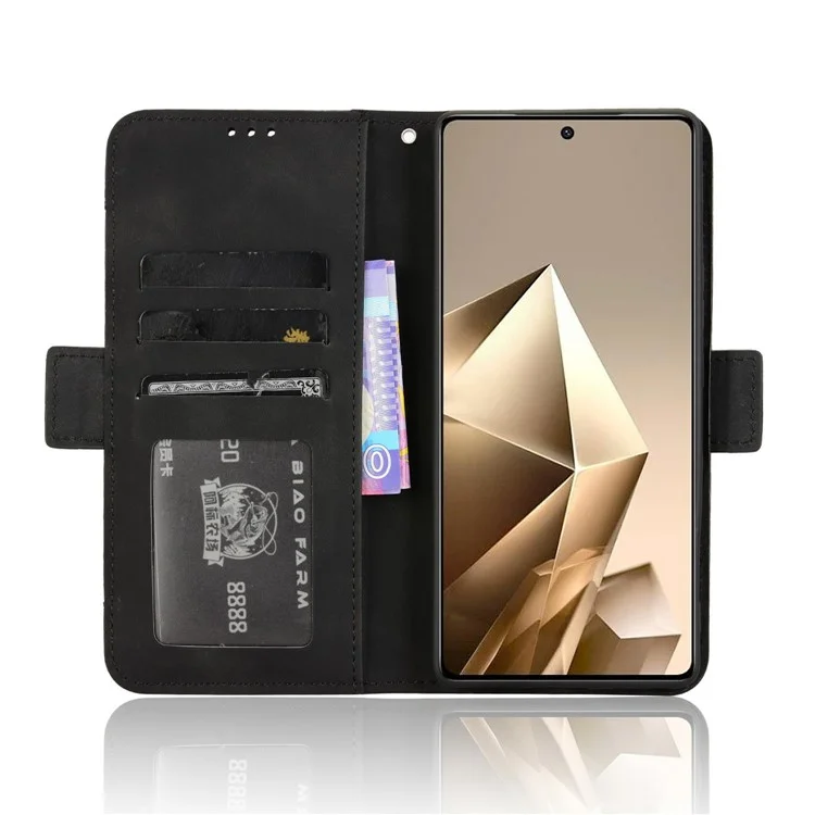 For Infinix Note 50 4G / Note 50 Pro 4G Case Wallet Leather Phone Cover with Multiple Card Slots - Black