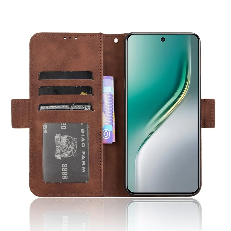For TECNO Camon 40 Premier 5G Leather Case Phone Wallet Cover with Multiple Card Slots - Brown