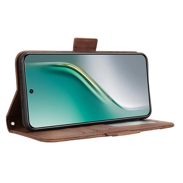 For TECNO Camon 40 Premier 5G Leather Case Phone Wallet Cover with Multiple Card Slots - Brown