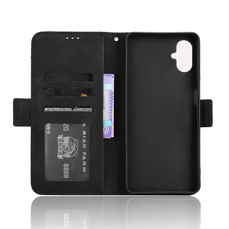 Für Samsung Galaxy F06 5G / M06 5G Lederhülle Handyhülle Brieftasche mit mehreren Kartenfächern - Schwarz