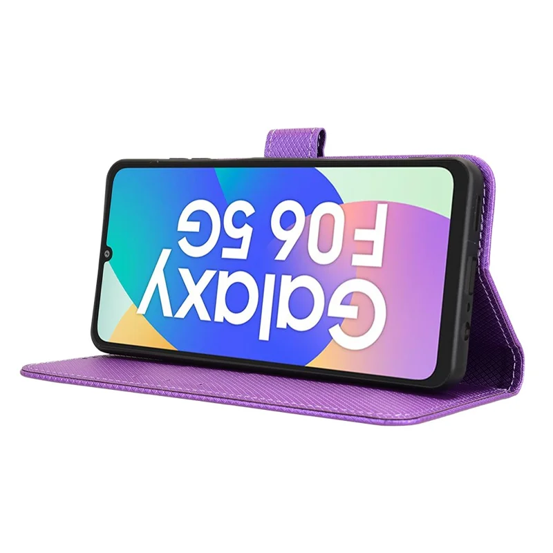 Für Samsung Galaxy F06 5G / M06 5G Hülle PU-Leder Diamant-Textur Brieftasche Handyhülle - Lila