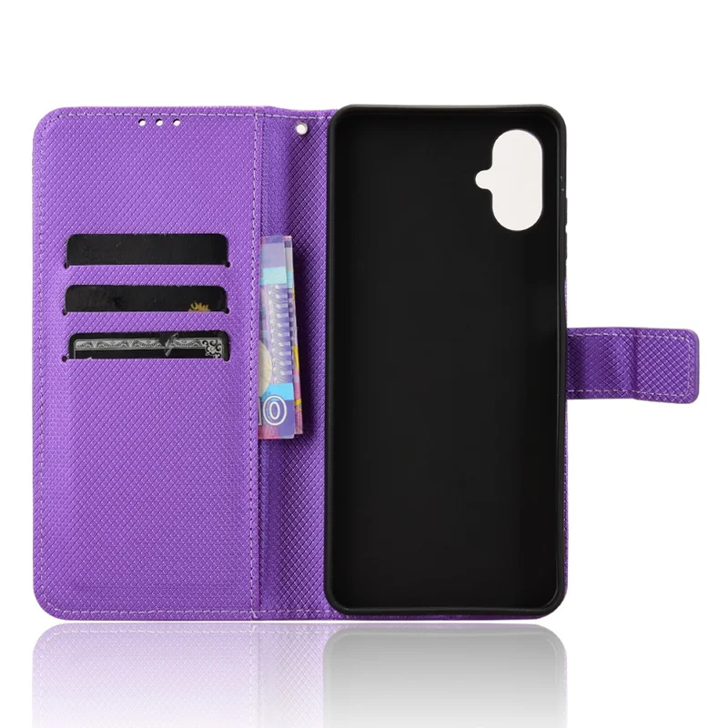Für Samsung Galaxy F06 5G / M06 5G Hülle PU-Leder Diamant-Textur Brieftasche Handyhülle - Lila