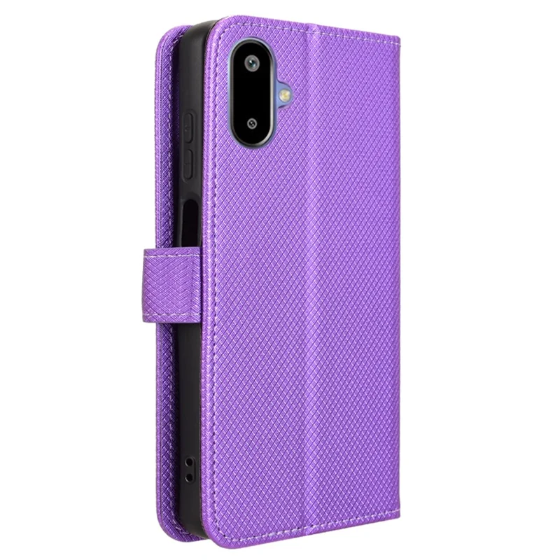 Für Samsung Galaxy F06 5G / M06 5G Hülle PU-Leder Diamant-Textur Brieftasche Handyhülle - Lila
