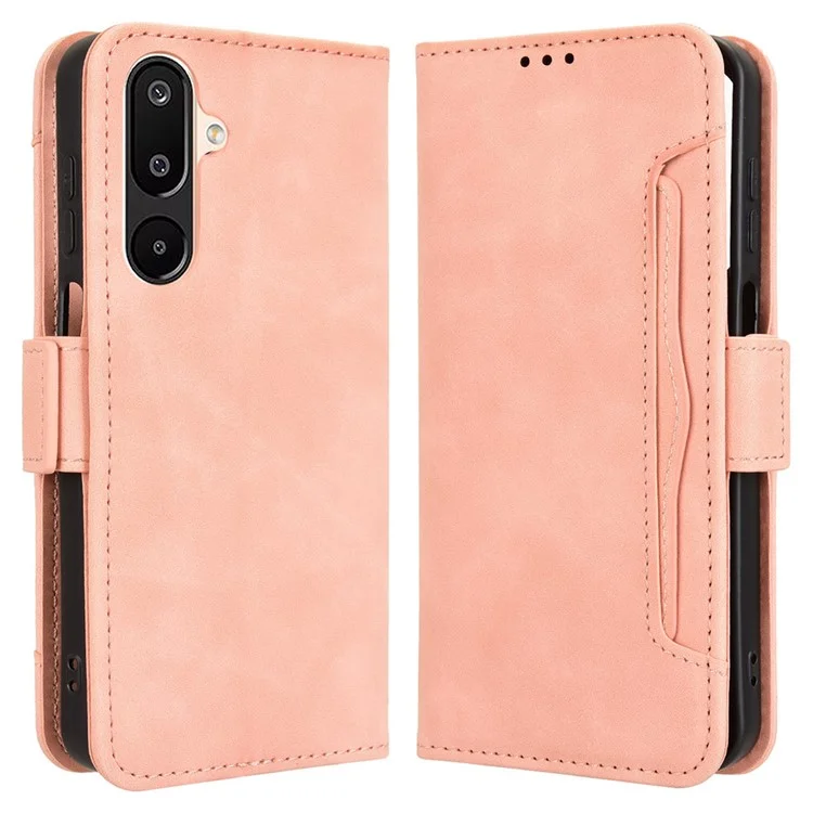 Для Samsung Galaxy M16 5G / F16 5G Кожаный чехол-кошелек для телефона с несколькими слотами для карт - Розовый