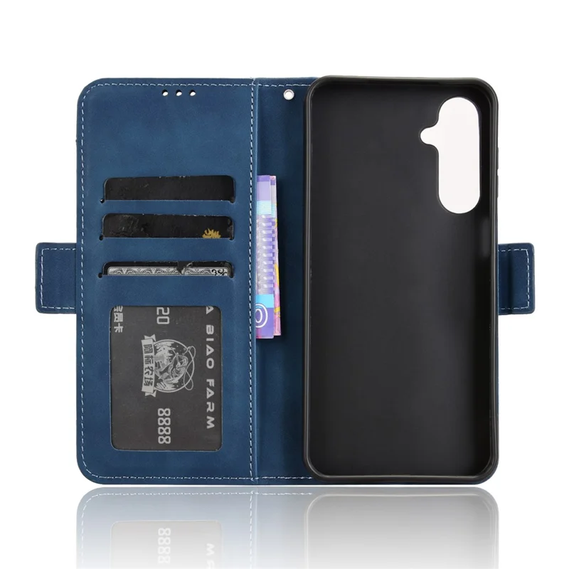 For Samsung Galaxy M16 5G  /  F16 5G Leather Case Phone Wallet Cover with Multiple Card Slots - Blue