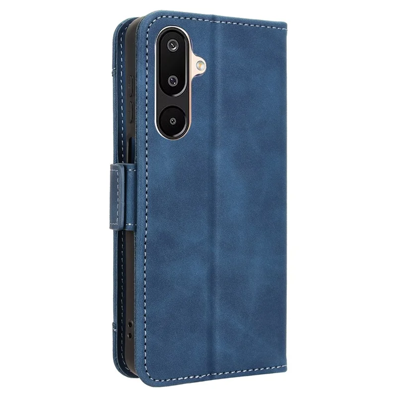 For Samsung Galaxy M16 5G  /  F16 5G Leather Case Phone Wallet Cover with Multiple Card Slots - Blue