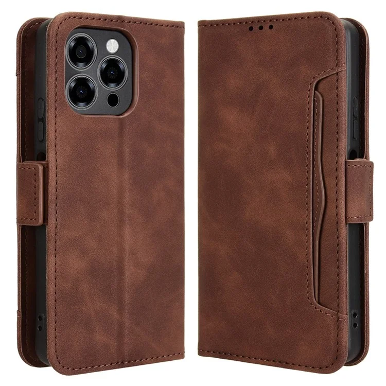 Pour Doogee Note 58 Pro / Note 58 Étui en cuir Portefeuille pour téléphone avec plusieurs emplacements pour cartes - Marron