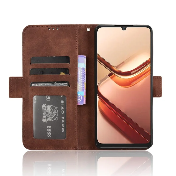 Pour Doogee Note 58 Pro / Note 58 Étui en cuir Portefeuille pour téléphone avec plusieurs emplacements pour cartes - Marron