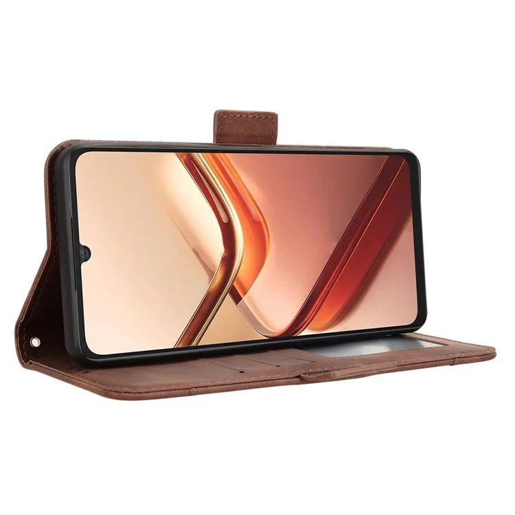 Pour Doogee Note 58 Pro / Note 58 Étui en cuir Portefeuille pour téléphone avec plusieurs emplacements pour cartes - Marron