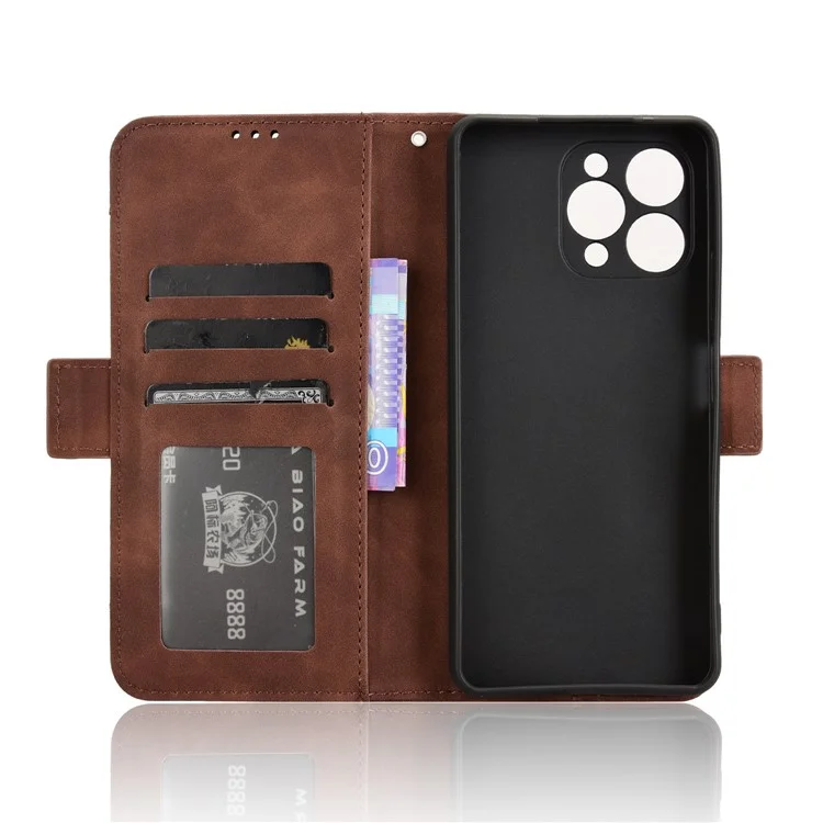 Pour Doogee Note 58 Pro / Note 58 Étui en cuir Portefeuille pour téléphone avec plusieurs emplacements pour cartes - Marron