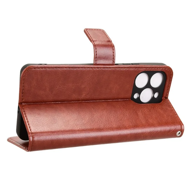 For Doogee Note 58 Pro  /  Note 58 Case Crazy Horse Texture PU Leather Phone Wallet Cover - Brown