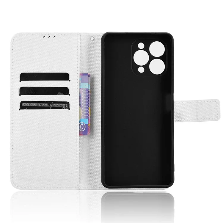 For Doogee Note 58 Pro  /  Note 58 Case PU Leather Diamond Texture Wallet Phone Cover - White