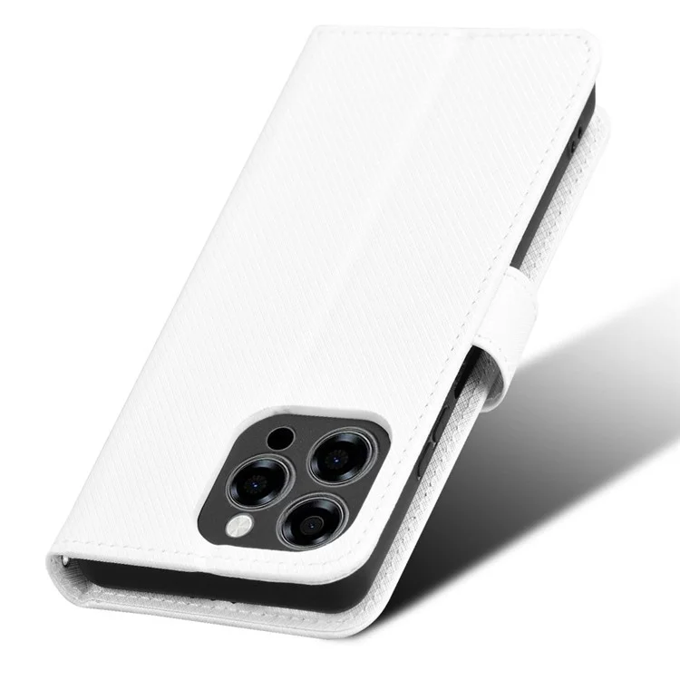 For Doogee Note 58 Pro  /  Note 58 Case PU Leather Diamond Texture Wallet Phone Cover - White