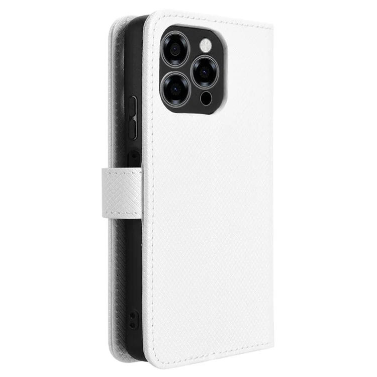 For Doogee Note 58 Pro  /  Note 58 Case PU Leather Diamond Texture Wallet Phone Cover - White