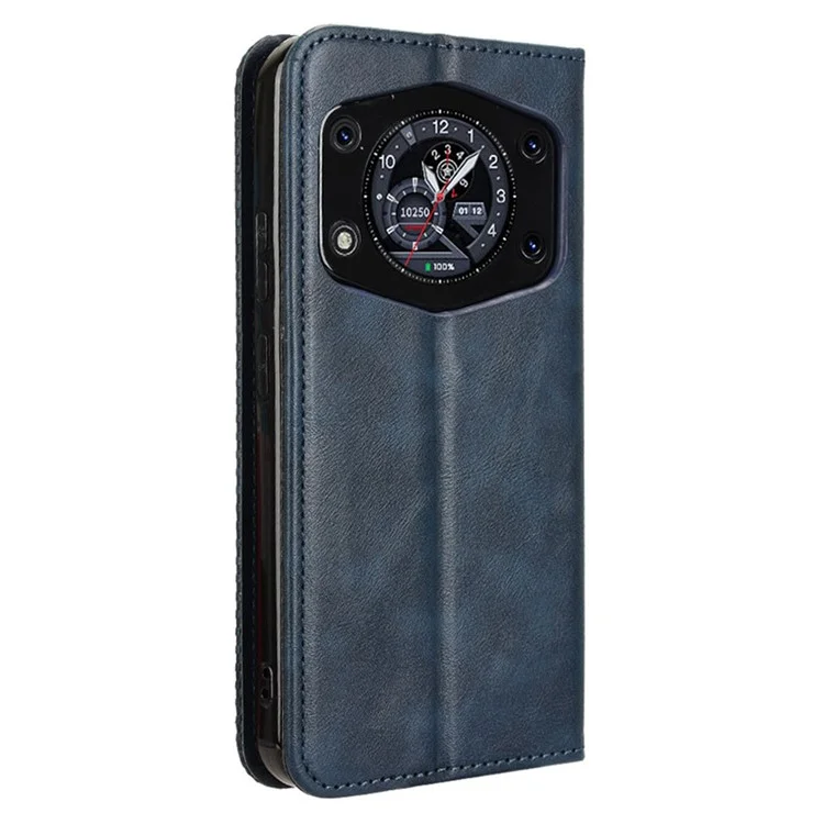 Capa Carteira para Cubot A30 com Suporte Textura Retrô em Couro - Azul