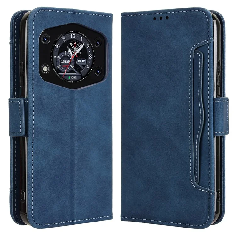 For Cubot A30 Leather Case Phone Wallet Cover with Multiple Card Slots - Blue
