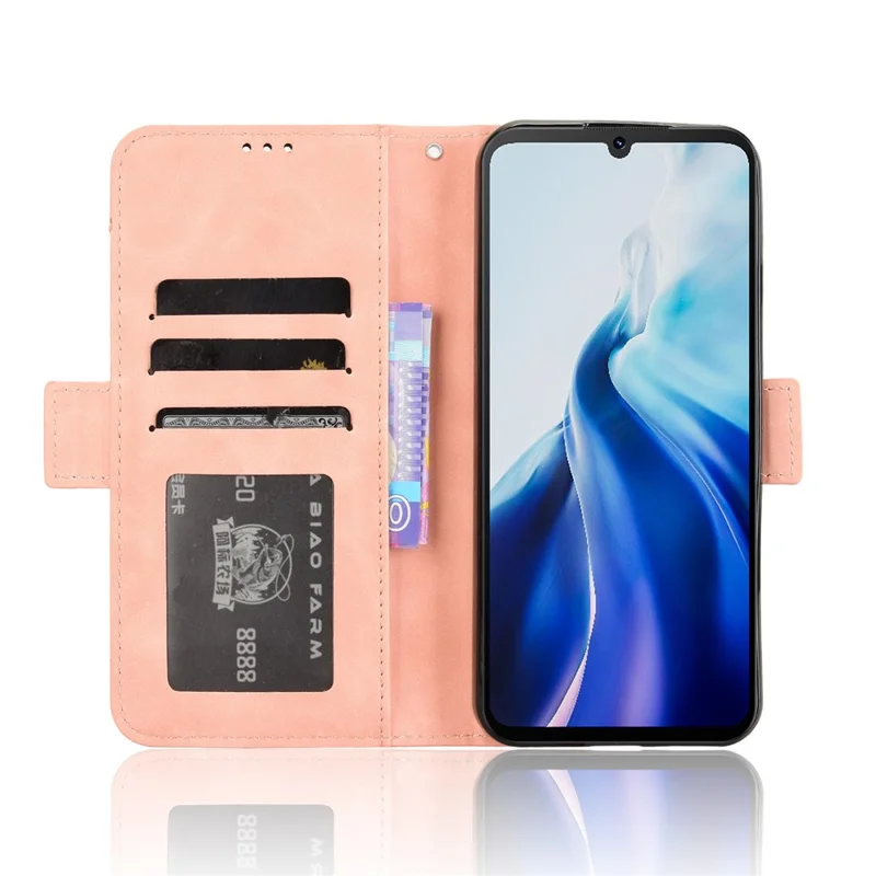 For Cubot A30 Leather Case Phone Wallet Cover with Multiple Card Slots - Pink