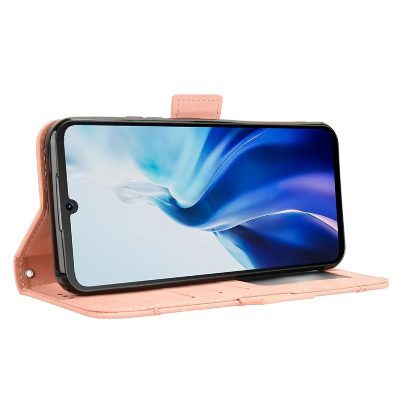 For Cubot A30 Leather Case Phone Wallet Cover with Multiple Card Slots - Pink