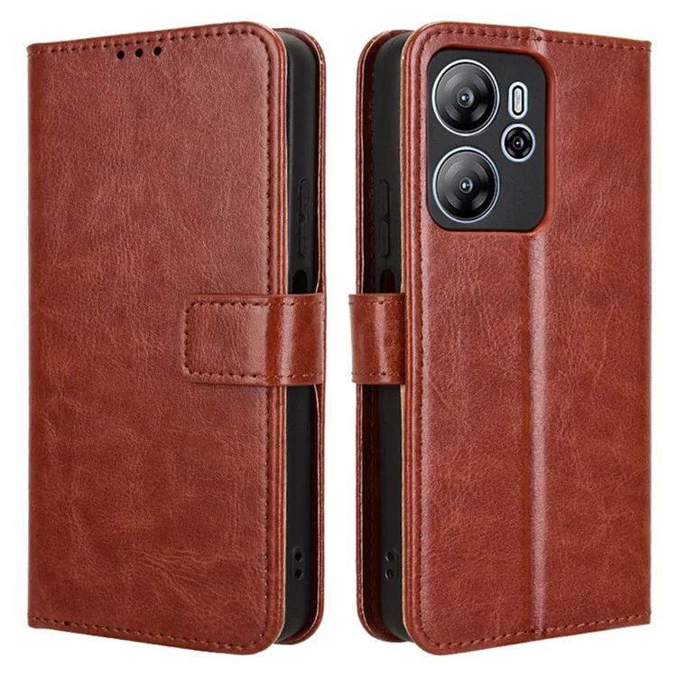 Pour Blackview Oscal Tiger 13 Étui en Cuir PU Texture Crazy Horse - Housse de Portefeuille pour Téléphone - Marron