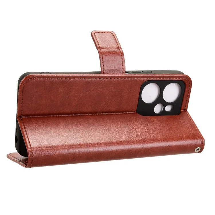 Pour Blackview Oscal Tiger 13 Étui en Cuir PU Texture Crazy Horse - Housse de Portefeuille pour Téléphone - Marron