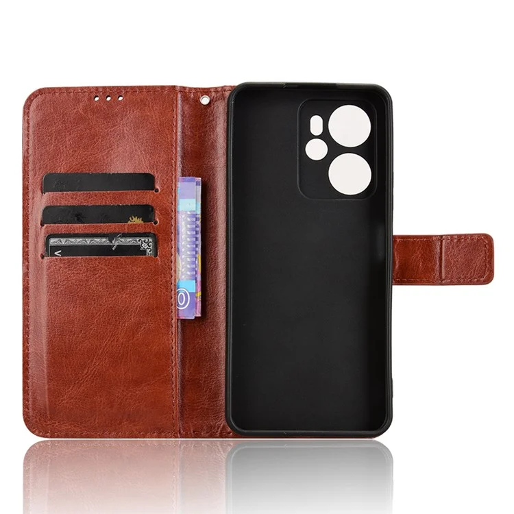 Pour Blackview Oscal Tiger 13 Étui en Cuir PU Texture Crazy Horse - Housse de Portefeuille pour Téléphone - Marron