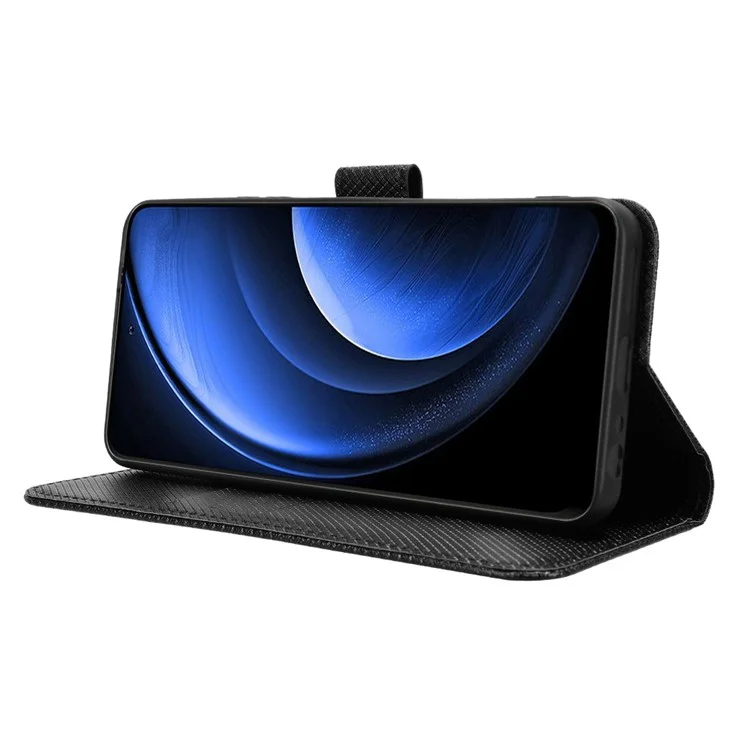 Pour Blackview Oscal Tiger 13 Étui en Cuir PU Texture Diamant Housse de Téléphone Portefeuille - Noir