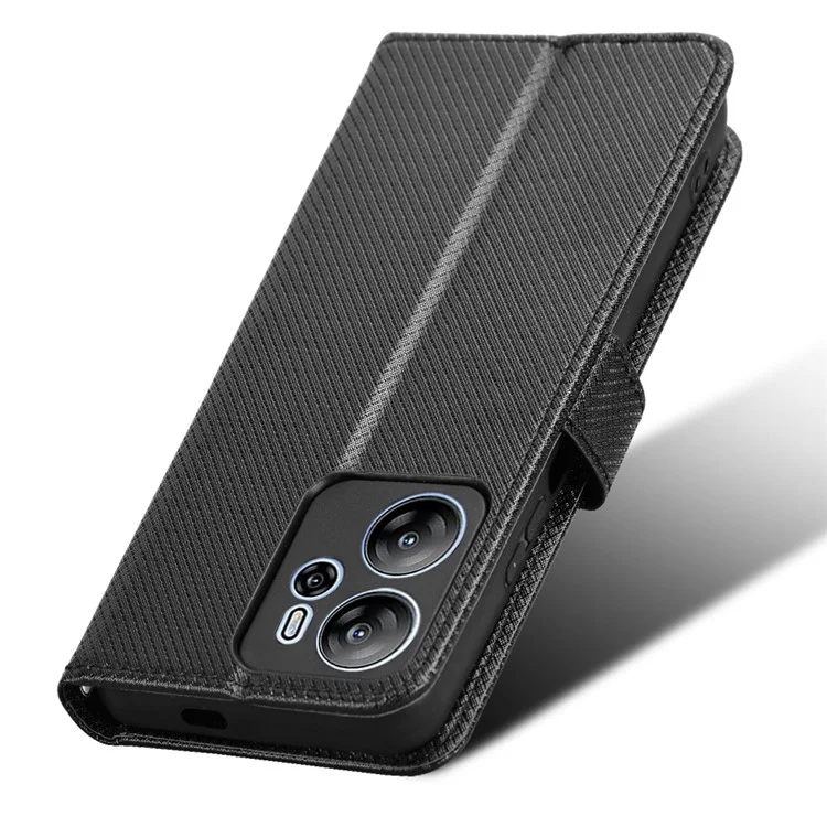 Pour Blackview Oscal Tiger 13 Étui en Cuir PU Texture Diamant Housse de Téléphone Portefeuille - Noir