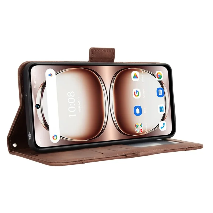 Lederhülle für Umidigi Note 100 / Note 100 5G / Note 100A Handy-Brieftasche mit mehreren Kartenfächern - Braun