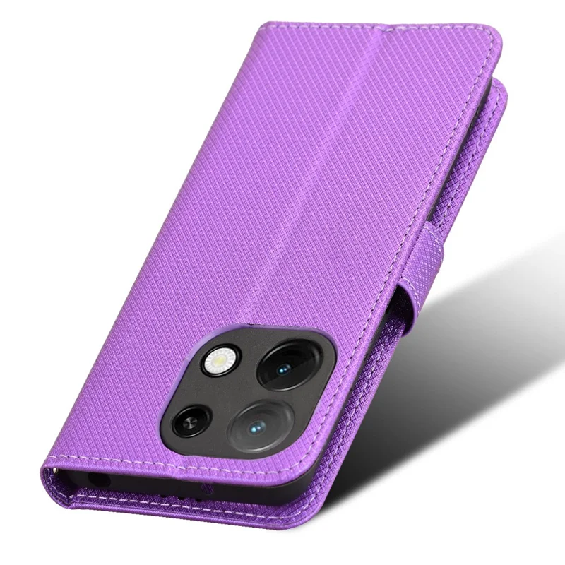 PU Leather Case For Umidigi Note 100  /  Note 100 5G  /  Note 100A Diamond Texture Wallet Phone Cover - Purple