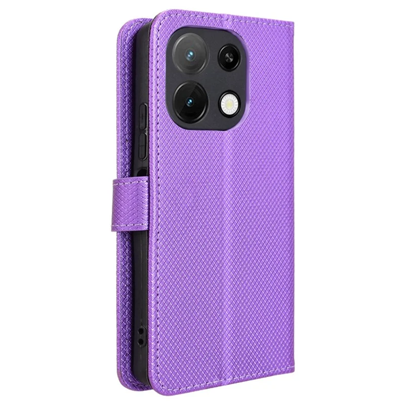 PU Leather Case For Umidigi Note 100  /  Note 100 5G  /  Note 100A Diamond Texture Wallet Phone Cover - Purple