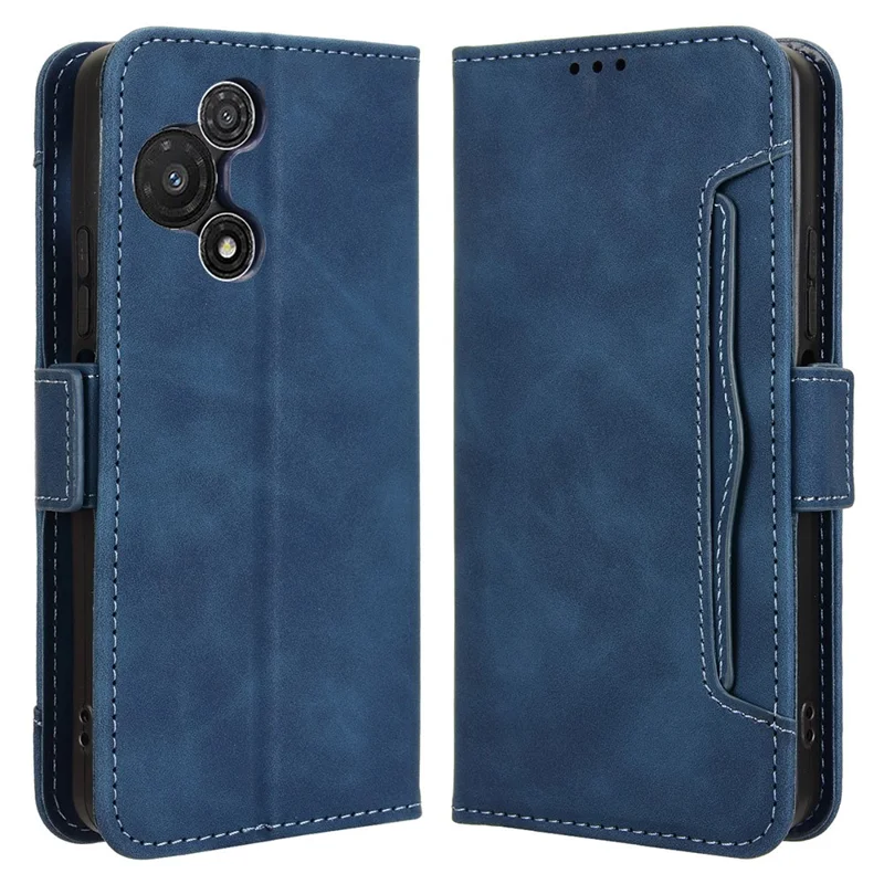 For TCL 60R 5G / TCL 60 5G Leather Case Phone Wallet Cover with Multiple Card Slots - Blue