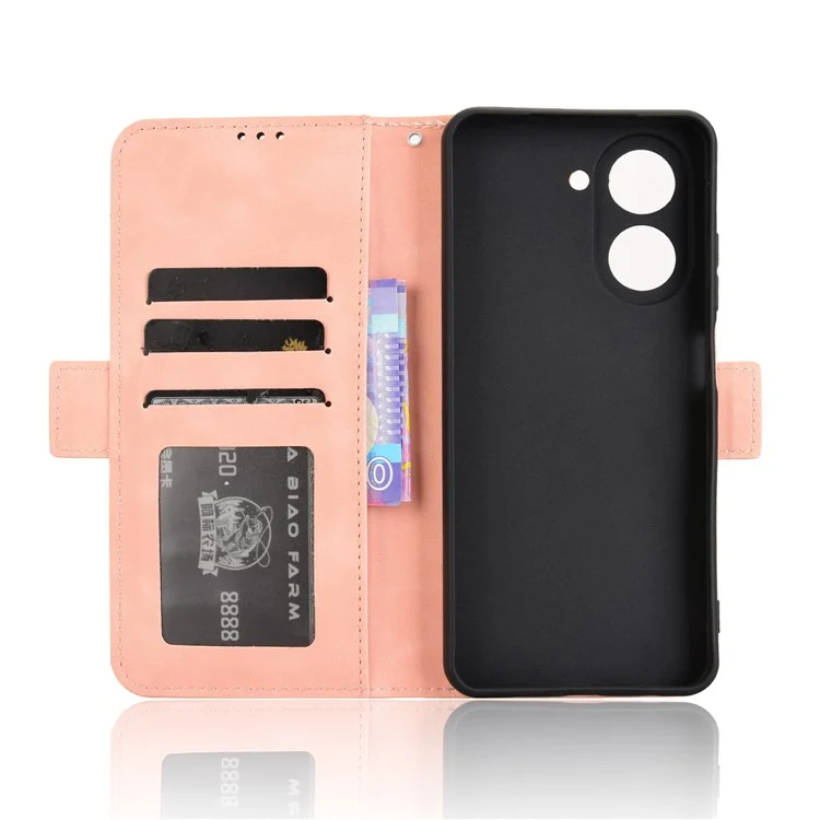 For Xiaomi Redmi A5 4G (171.7mm)  /  Poco C71 4G Leather Case Phone Wallet Cover with Multiple Card Slots - Pink