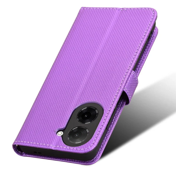 Para Xiaomi Redmi A5 4G (171,7 mm) / Capa Poco C71 4G Couro PU Textura Diamante Carteira Capa de Telefone - Roxo