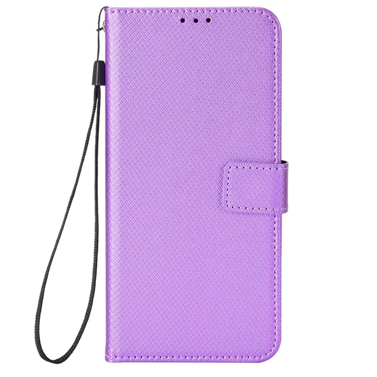 Para Xiaomi Redmi A5 4G (171,7 mm) / Capa Poco C71 4G Couro PU Textura Diamante Carteira Capa de Telefone - Roxo