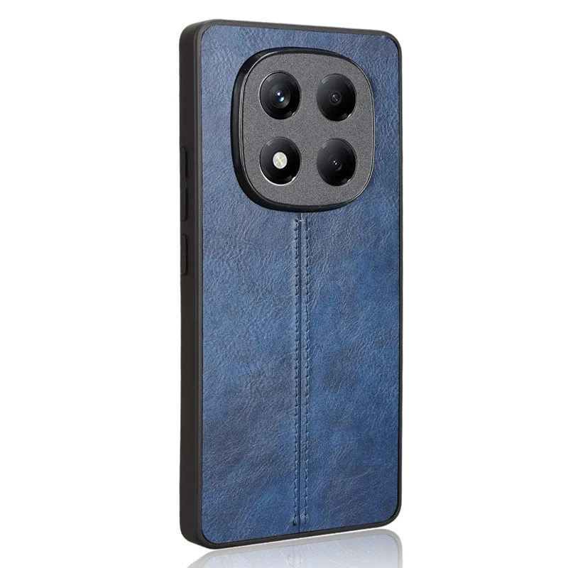 For Xiaomi Redmi Note 14 Pro 4G Case Cowhide Texture Leather + TPU + PC Phone Cover Stitching Line - Blue