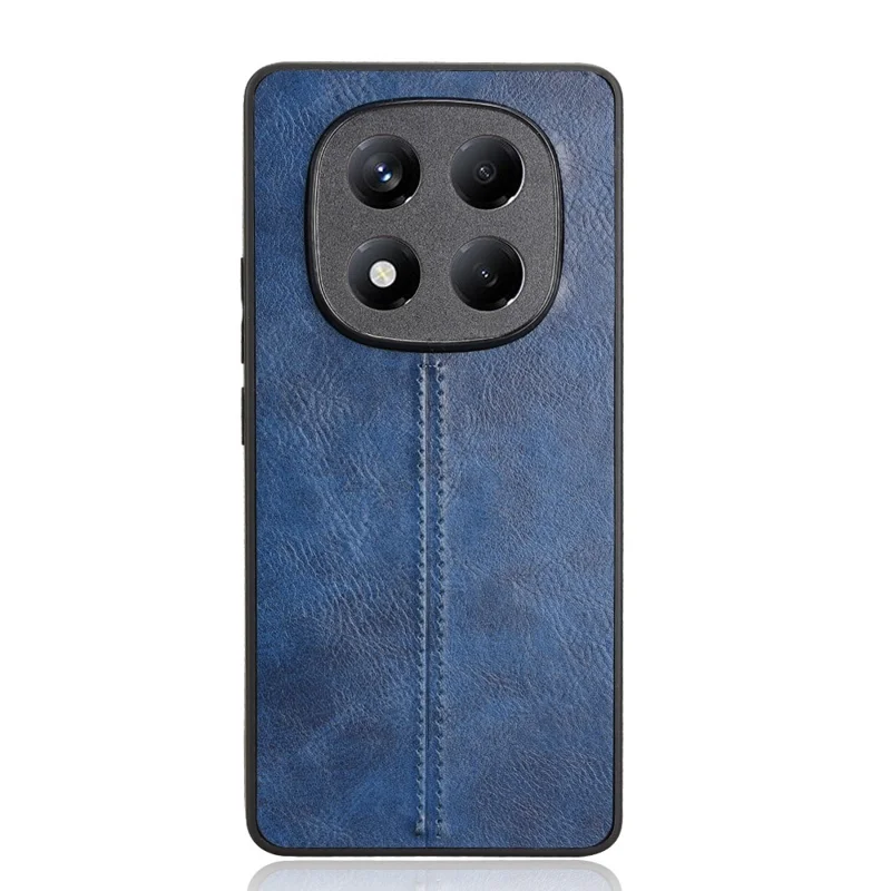 For Xiaomi Redmi Note 14 Pro 4G Case Cowhide Texture Leather + TPU + PC Phone Cover Stitching Line - Blue