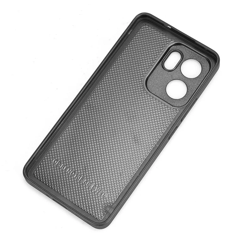 Capa para Oppo Reno13 F 5G em Couro Bovino com Textura + TPU + PC com Linha de Costura - Preto
