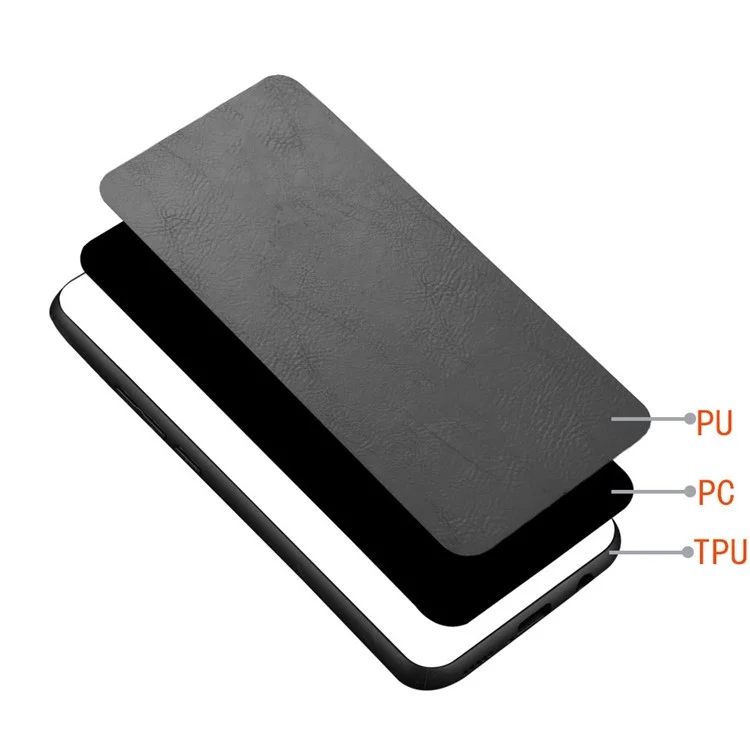 For Motorola Moto G05 4G  /  E15 4G Case Cowhide Texture Leather + TPU + PC Phone Cover Stitching Line - Black