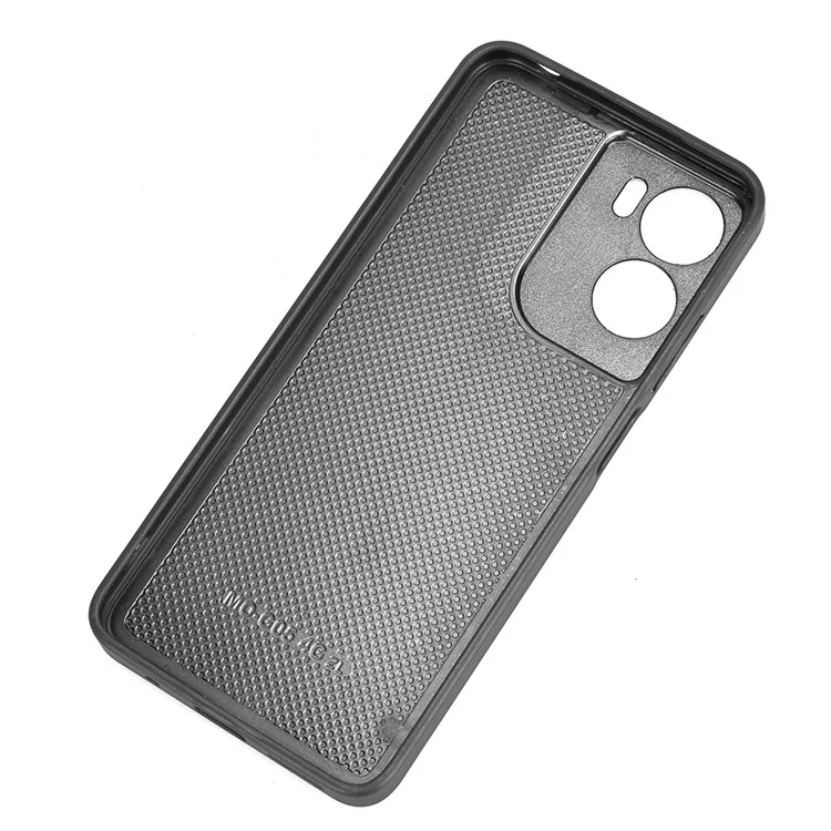 For Motorola Moto G05 4G  /  E15 4G Case Cowhide Texture Leather + TPU + PC Phone Cover Stitching Line - Black