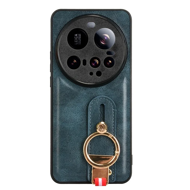 Pour Xiaomi 15 Ultra Étui avec Bracelet Support Cuir + PC + TPU Coque de Téléphone avec Décapsuleur - Bleu