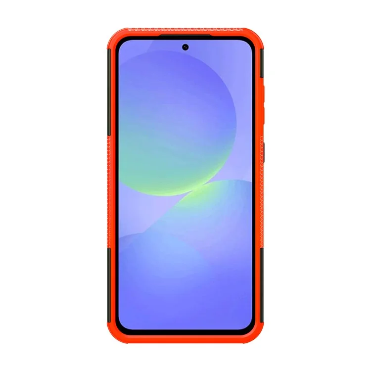 Чехол для Samsung Galaxy A36 5G PC+TPU с рисунком протектора шины, тонкий, с подставкой - Красный